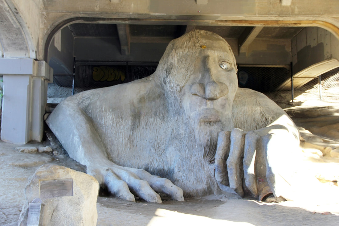 The Fremont Troll, under a bridge in Seattle, Washington