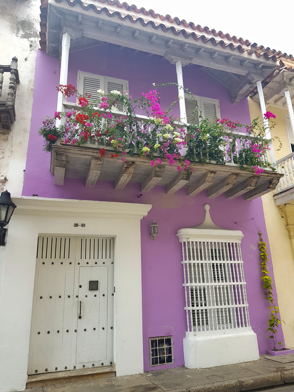 Purple house accommodation Cartagena Colombia